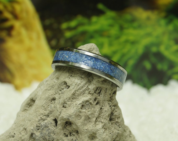 Pet Ashes Ring with 'Supernova' Eco-Glitter Tungsten Band 4 mm, 6 mm or 8 mm wide ring - Pet Ashes Memorial Cremation Keepsake Jewellery