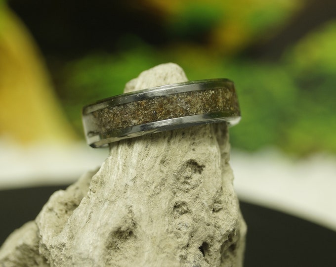 Blood Amber Inlay Tungsten Band 4 mm, 6 mm or 8 mm wide Ring - Unique Ring