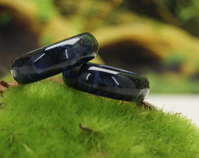 Resin Ring - Blue Resin Ring  Retro Blue Resin Ring 8 mm wide ring - Gift idea > 4
