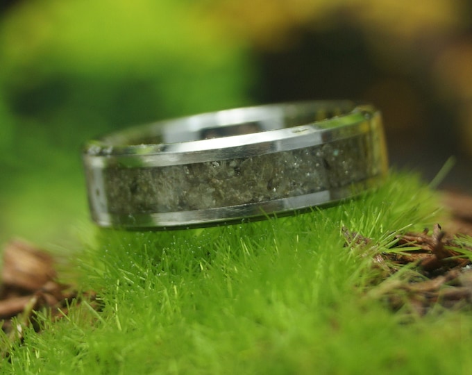Labradorite Tungsten Wedding Band - Moonstone Tungsten Ring available 4 mm, 6 mm or 8 mm wide ring - every ring unique