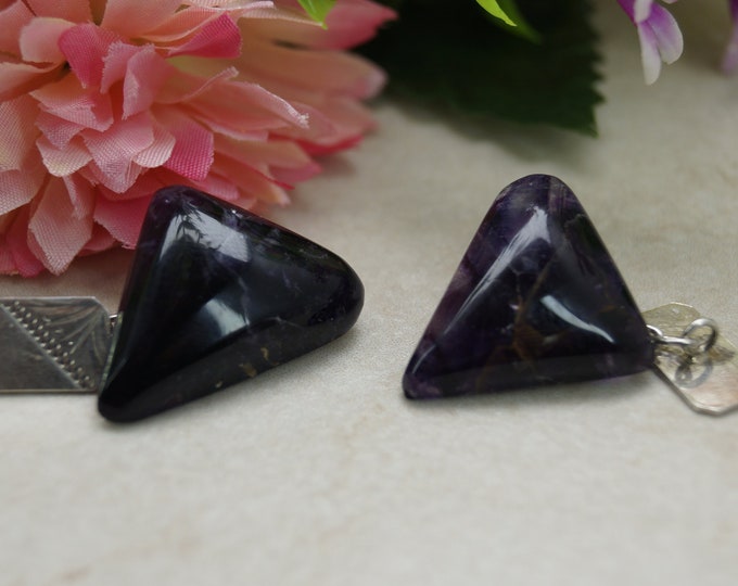 Blue John Triangular shape Sterling Silver Cufflinks