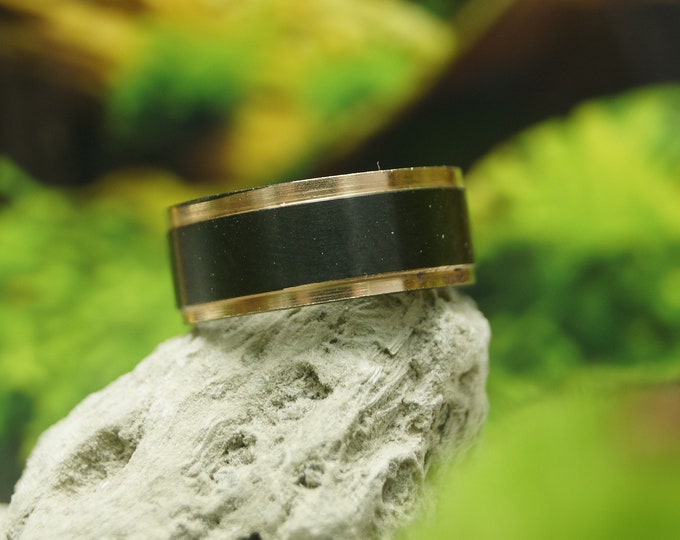 Rose Gold - Black brushed Tungsten Ring - Men's Wedding Band