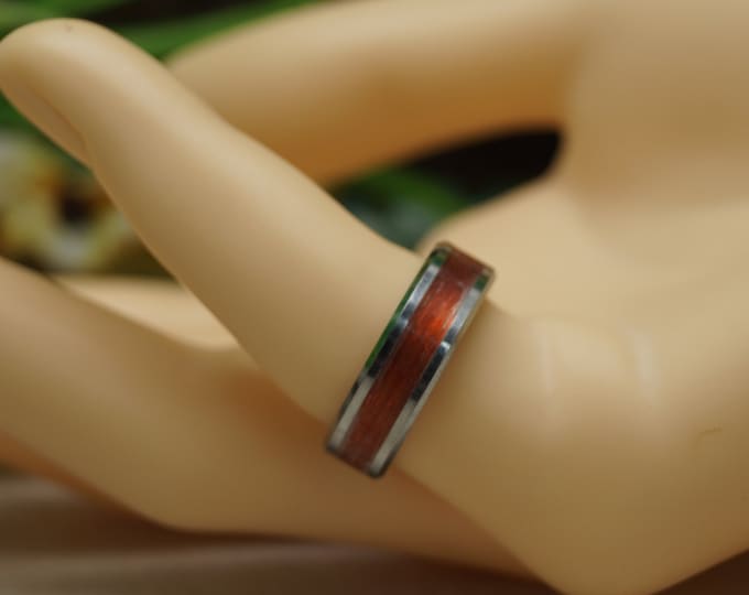 Copper Fishing Line Inlay Tungsten Ring - Available 4 mm, 6 mm or 8 mm Wide Ring