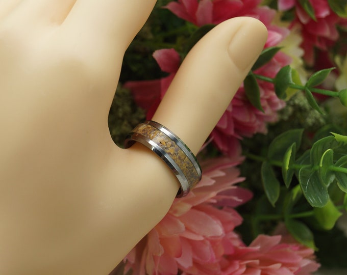 Mookaite Inlay Tungsten Carbide Wedding Band 4 mm, 6 mm or 8 mm wide ring - Unique Ring