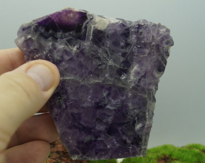 Polished Rainbow Fluorite Slice - Highly Polished Both Sides - Unique Specimen - Jewellery Making - Lapidary - Display Piece