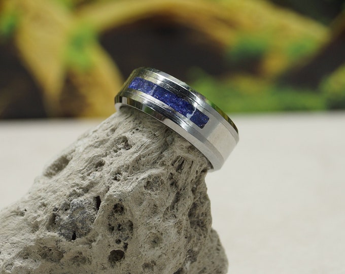 Pet Ashes Ring with 'Deep Space' Eco-Glitter Tungsten Band 8 mm wide ring Pet Ashes Memorial Cremation Keepsake Jewellery