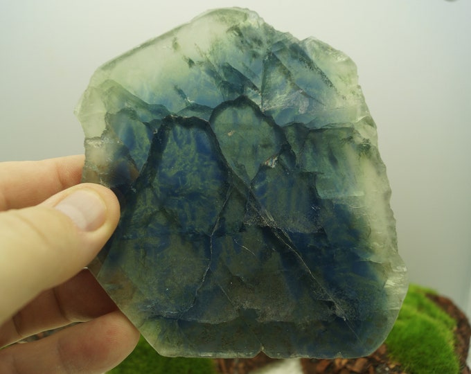 Polished Rainbow Fluorite Slice - Fluorite Slice highly Polished Both Sides - Unique Specimen - Jewellery Making - Lapidary