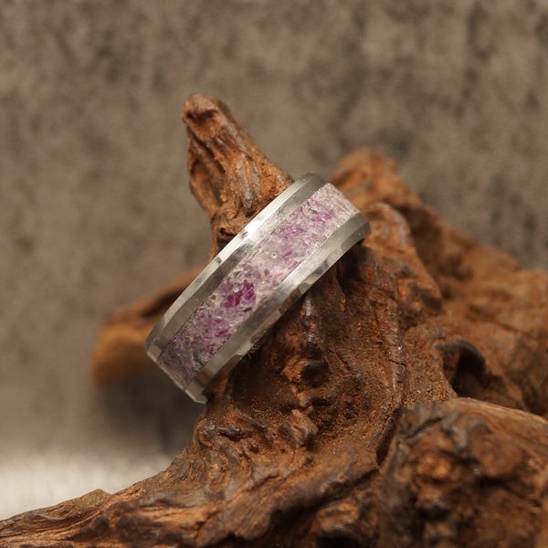 Alexandrite Inlay Tungsten Carbide Ring: Unique Wedding Band
