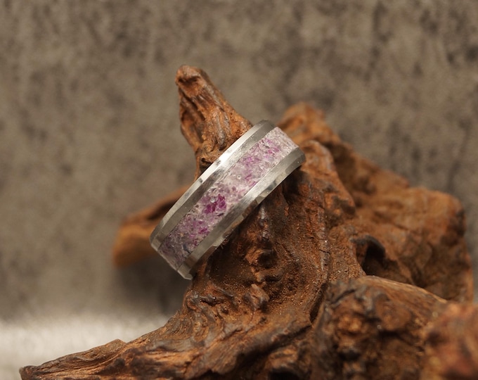 Alexandrite Inlay Tungsten Carbide Ring: Unique Wedding Band