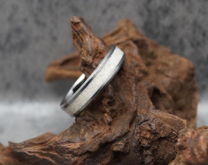 Natural Barbados beach Sand Inlay Tungsten Wedding Band 4 mm, 6 mm or  8 mm Wide Rings - Unique Ring