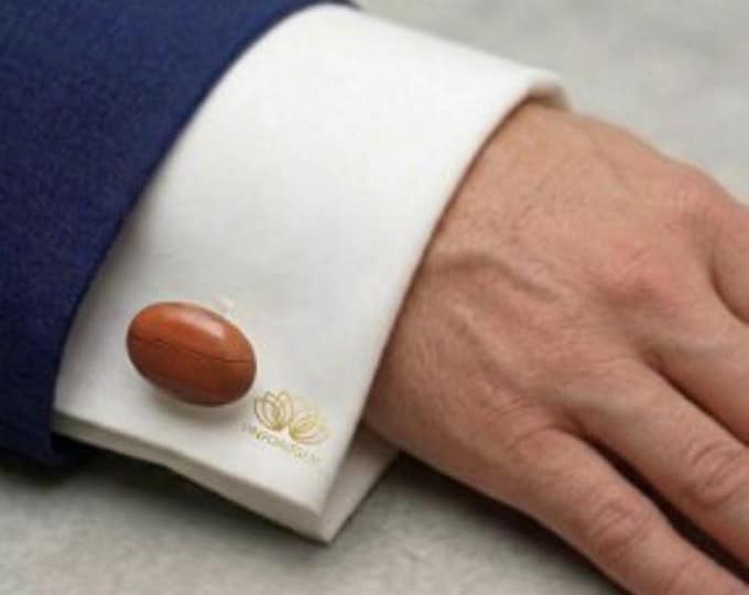 Brecdciated Jasper Oval shape Gold Cufflinks
