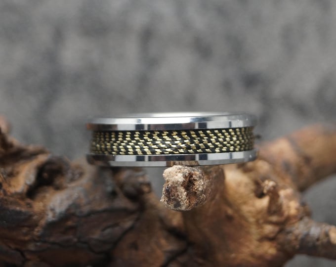 Gold & Black Fishing Rod Metallic Thread Guide Ring Fix Line Inlay Tungsten Ring - Available 4mm, 6mm or 8mm wide