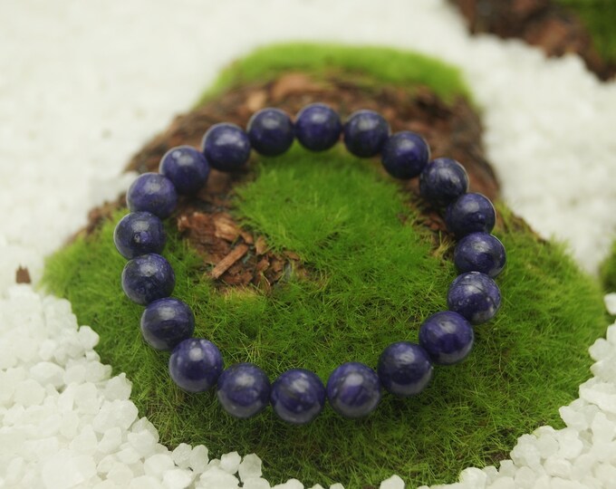 Natural Charoite Bead Bracelet for Men or Women 8 mm / 0.314961" Beads On Stretch Cord - From 152 mm to 228 mm / 6" to 9" Length