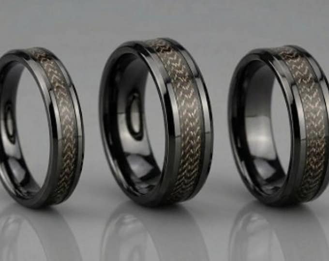 Gold & Black Fishing Rod Metallic Thread Guide Ring Fix Line Inlay Black Ceramic Ring - Available 4mm, 6mm or 8mm wide
