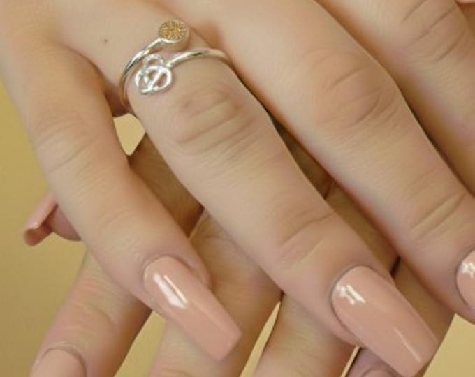 Personalised Sterling Silver Celtic Adjustable Ring with a 4mm Setting including Ashes or Hair Inlaid With Gold Eco-Glitter