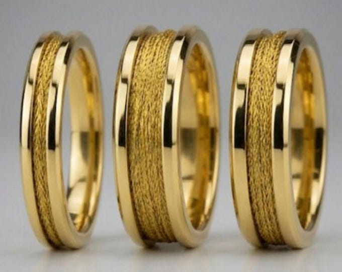 Gold Fishing Rod Metallic Thread Guide Ring Fix Line Inlay Gold Tungsten Ring - Available 4mm, 6mm or 8mm wide