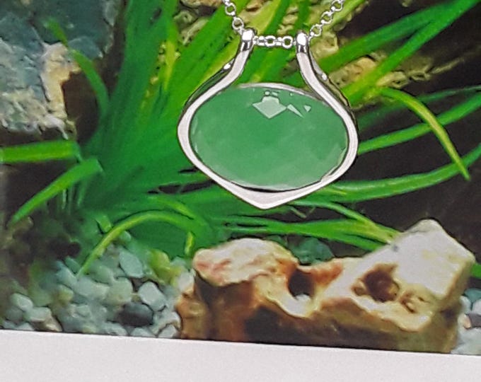 Jade Solid Sterling Silver Pendant and chain (chain options available) - Hallmarked 925