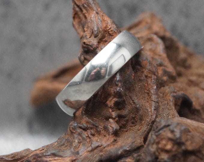 Stainless Steel Wedding Ring - 6mm Curved Band