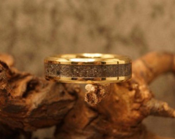 Terahertz Inlay Gold Tungsten Carbide Ring - Unique Band - 4, 6, 8mm wide