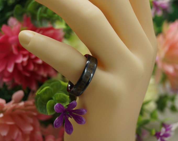 Golden Tiger Eye Black Ceramic Ring - every ring is Unique