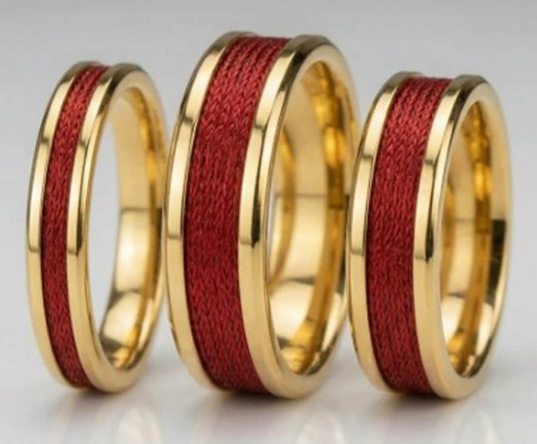 Red Thread Rings Red Fishing Rod Metallic Thread Guide Ring Fix Line Inlay Gold Tungsten ...