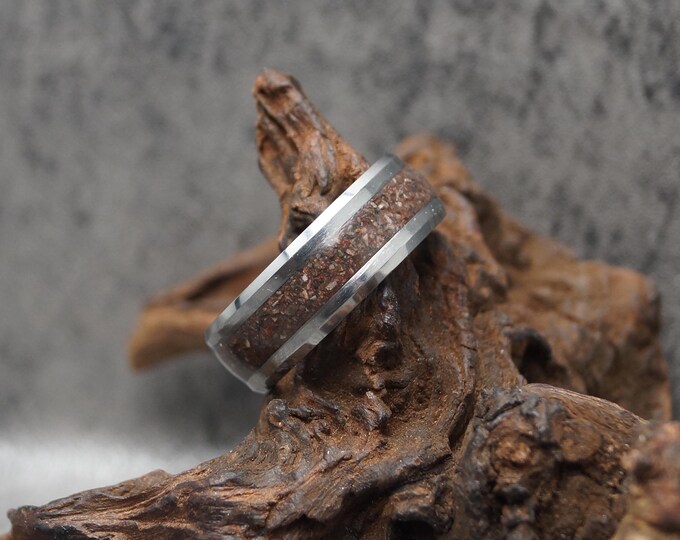 Rhodonite Inlay Tungsten Carbide Wedding Band - 4mm, 6mm or 8mm wide