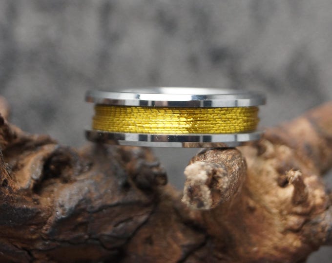 Gold Fishing Rod Metallic Thread Guide Ring Fix Line Inlay Tungsten Ring - Available 4mm, 6mm or 8mm wide