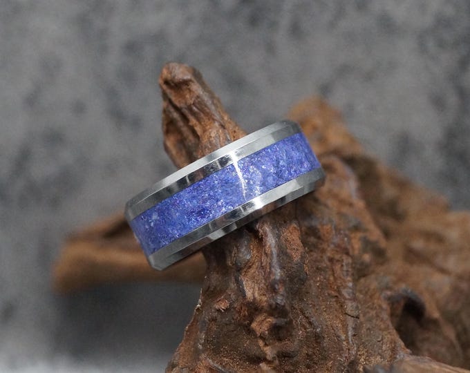 Pet Ashes ring or Pet Fur Tungsten Ring with Deep Space Eco-Glitter Memorial Jewellery