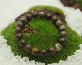 Pulsera unisex de cuentas de pietersita natural: Piedra Tempestad