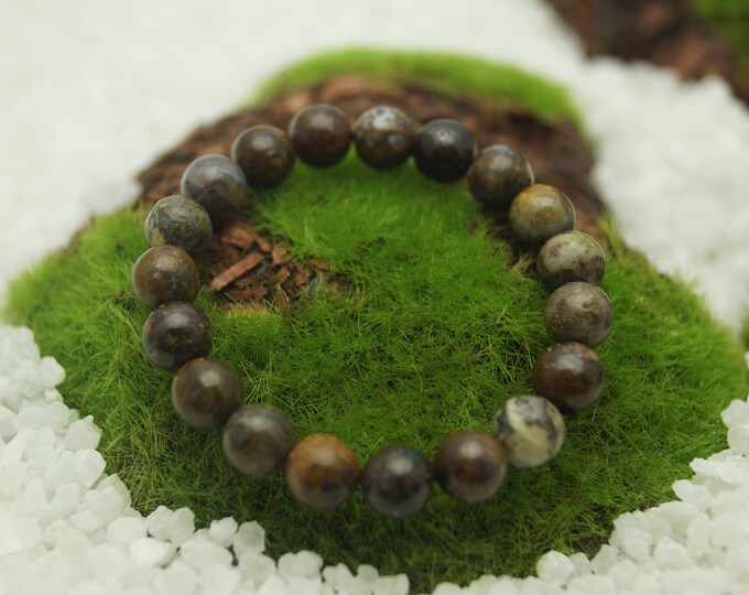 Natural Pietersite Bead Bracelet Men or Women 8 mm / 0.314961" on Stretch Cord - From 152 mm to 228 mm / 6" to 9" Length