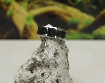 Pet Ashes Ring with &#39;Space Dust&#39; Eco-Glitter Tungsten Band 4 mm, 6 mm or 8 mm wide ring - Pet Ashes Memorial Cremation Keepsake Jewellery