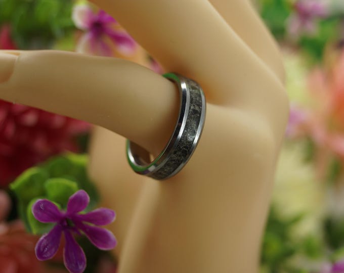 Natural Golden Obsidian Inlay Tungsten Wedding Band 4 mm, 6 mm or  8 mm Wide Rings - Unique Ring