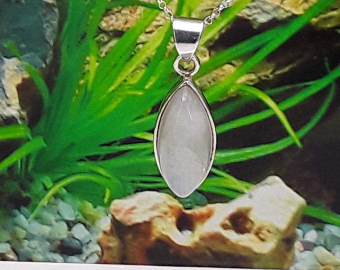 Moonstone Solid Sterling Silver Pendant and chain (chain options available) - Hallmarked 925
