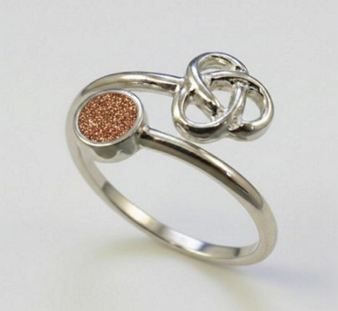 Personalised Sterling Silver Celtic Adjustable Ring With a 4mm Setting ...