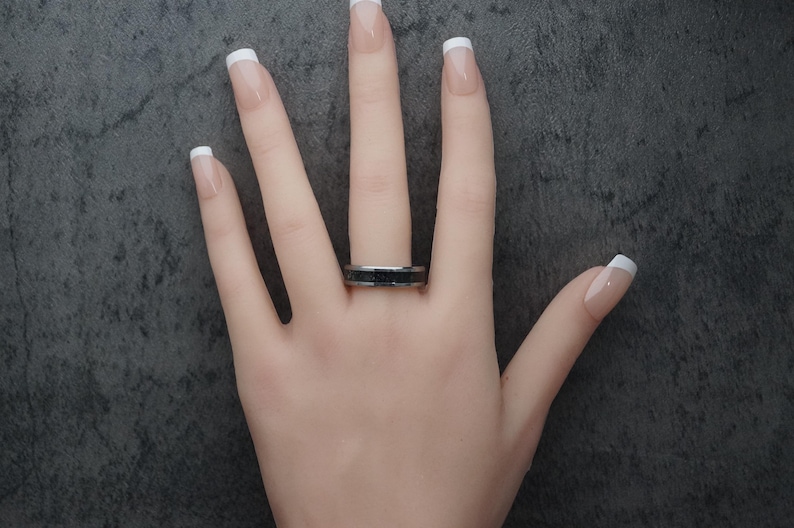 Whitby Jet Inlay Tungsten Ring: Protection & Grounding - Etsy