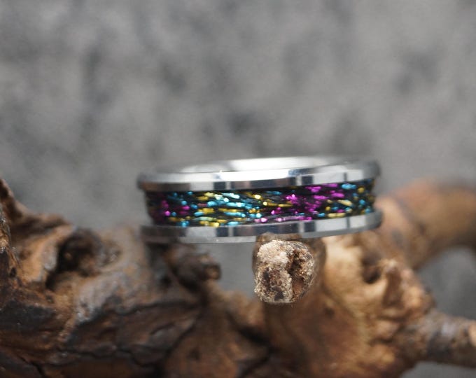 Multi-Colour Fishing Rod Metallic Thread Guide Ring Fix Line Inlay Tungsten Ring - Available 4mm, 6mm or 8mm wide