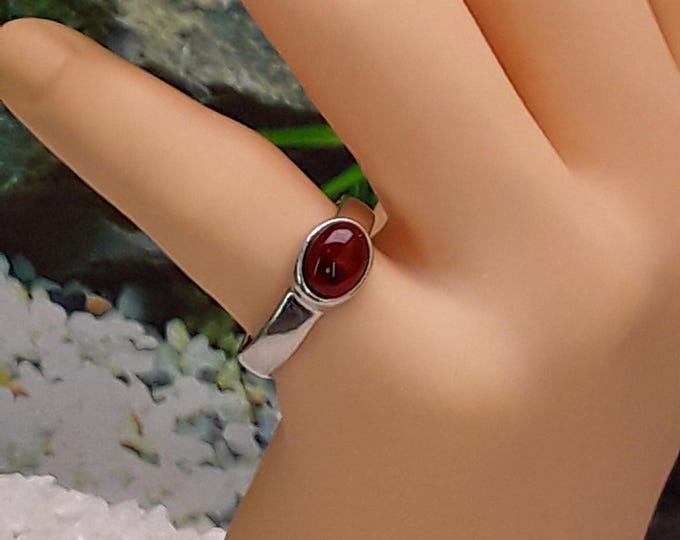 925 Sterling Silver Amber Ring size UK N / US 7 - #6