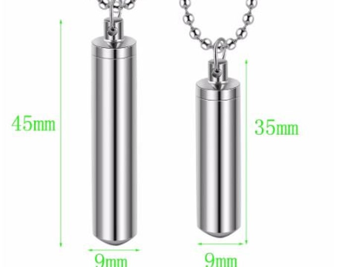 Sliver Urn Ashes Pendant Memorial Ashes Jewellery with 18" Sterling Silver Rope Chain