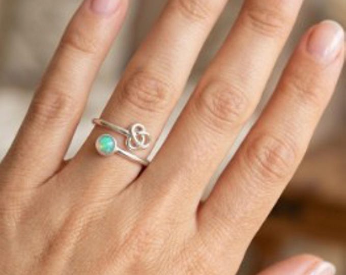 Genuine Ethiopian Welo opal Celtic Sterling Sterling Silver Adjustable Ring