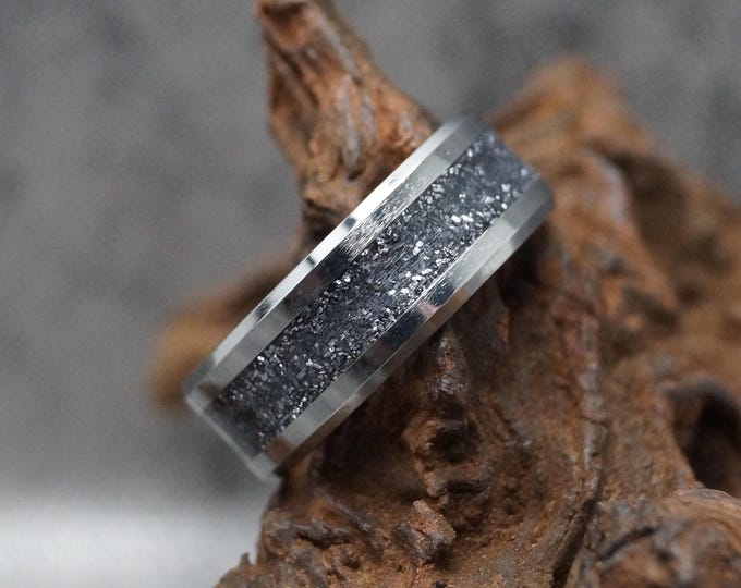 Galena Inlay Tungsten Carbide Wedding Band: Unique Ring Available 4mm, 6mm or 8mm wide