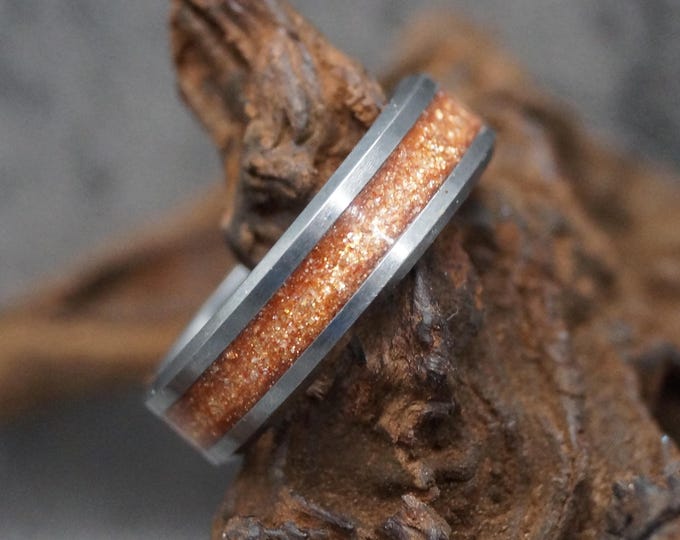 Pet Ashes Ring Pet Fur Ring Tungsten Band with Halley's Comet Eco-Glitter - Cremation Keepsake