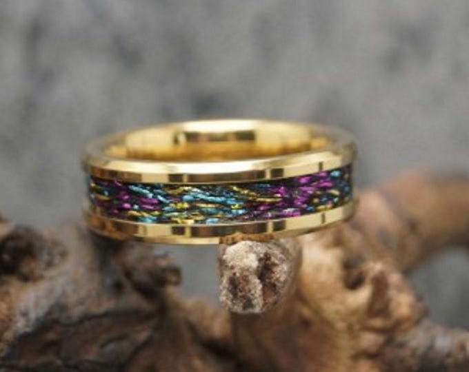 Multi-Colour Fishing Rod Metallic Thread Guide Ring Fix Line Inlay Gold Tungsten Ring - Available 4mm, 6mm or 8mm wide