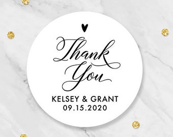Wedding Thank You Stickers, Personalized Wedding Stickers, Thank You Wedding Stickers, Wedding Favor Stickers, Thank You Labels