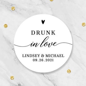 Drunk In Love Wedding Favor Labels, Drunk In Love Wedding Stickers, Hangover Wedding Favors Sticker, Drunk In Love, Wedding Hangover Label