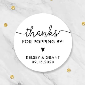 Thanks For Popping By Stickers, Baby Shower Stickers, Baby Shower Labels, Popcorn Favor Stickers, About to Pop Stickers, Baby Shower Sticker