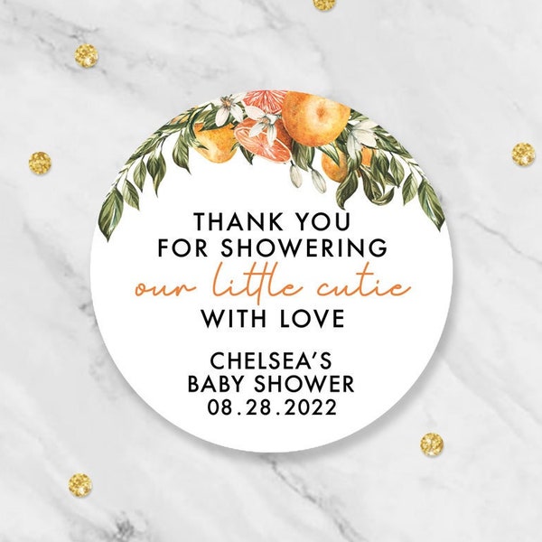 Cutie Thank You Stickers - 40 Count Round Favors For Parties And Gifts