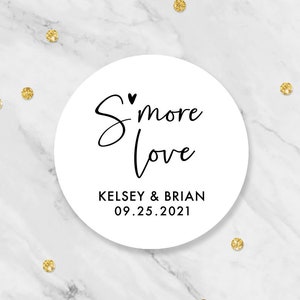 Smore Love Sticker, S'more Love Wedding Favor Stickers, Modern Smore Love Favor Label , Smore Love Favors Bag Sticker, Wish&BloomShop