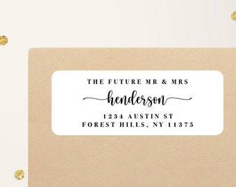 Wedding Return Address Label, Custom Address Labels, Future Mr & Mrs Return Address Labels, Wedding Address Stickers, Save the Date Label