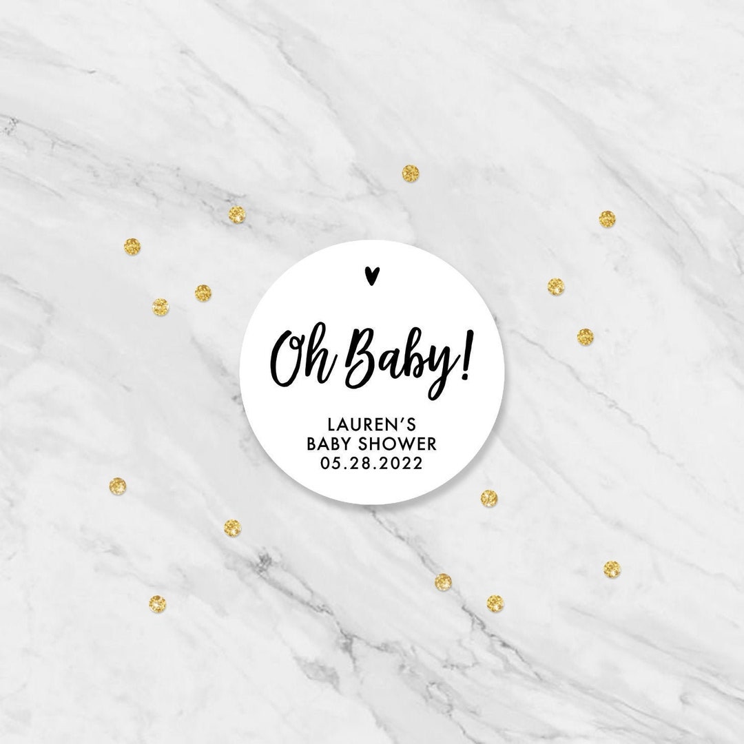 Oh Baby Stickers, Oh Baby, Modern Oh Baby Shower Favor Labels, Oh Baby ...