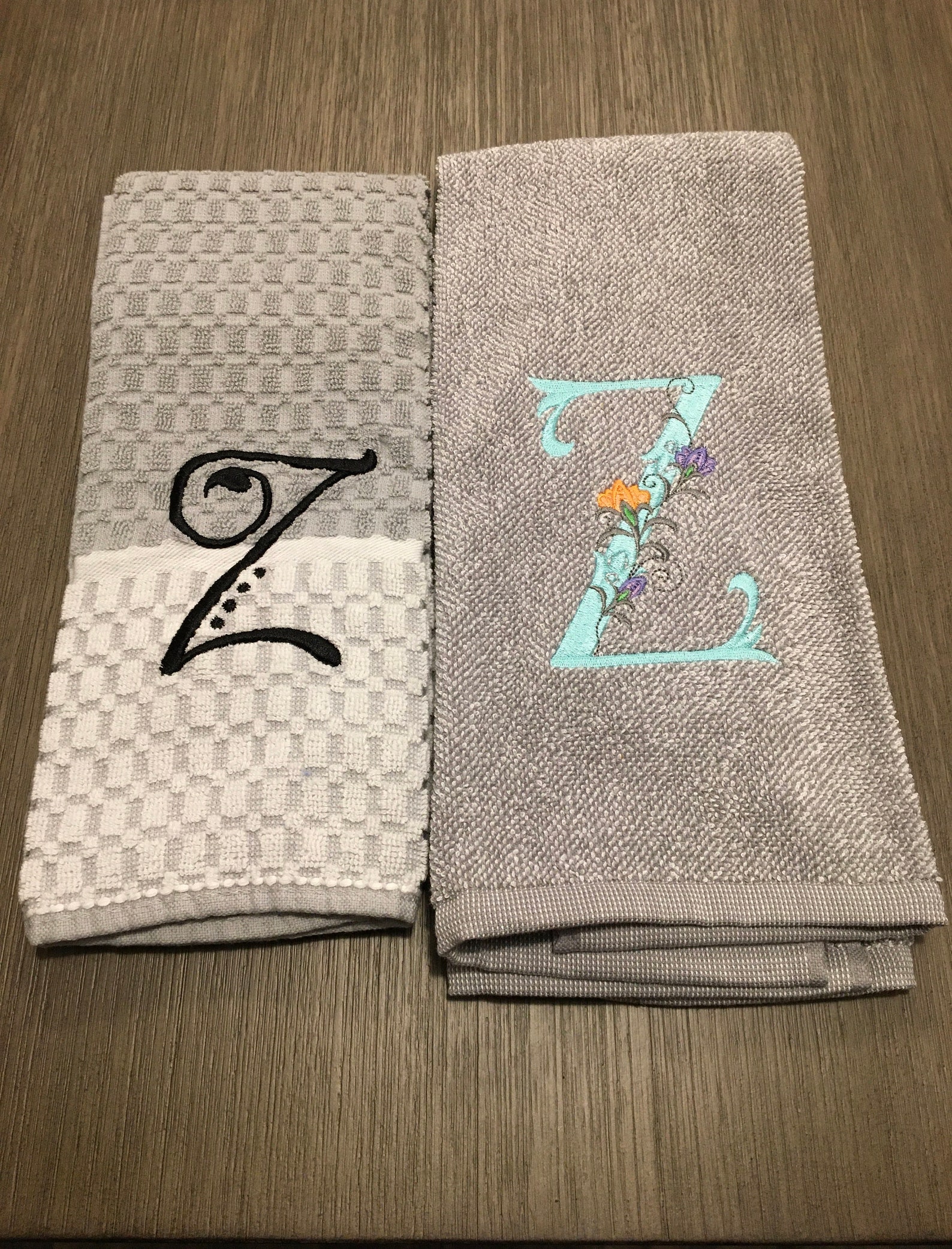 Monogram Towels Embroidered Monogram Towels Embroidered Etsy